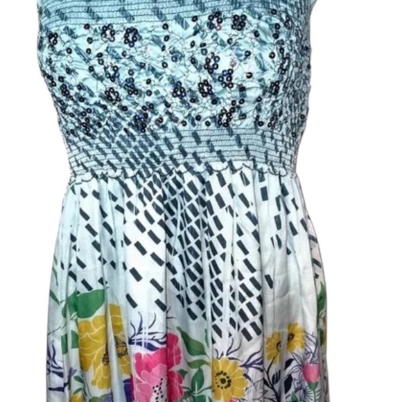 Lapis Blue and Yellow Floral Maxi Dress - Picture 6 of 6